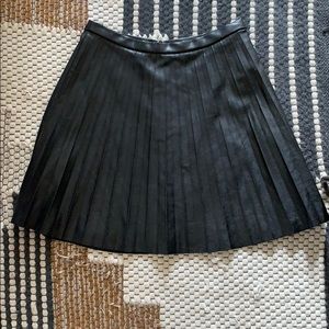 JCrew Vegan Leather Pleated Mini Skirt- Size 2